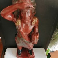 Стара статуетка индианец , снимка 1 - Статуетки - 40195546