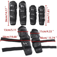Комплект наколенки за мотористи, черен цвят, 4 части, снимка 3 - Аксесоари и консумативи - 44632149