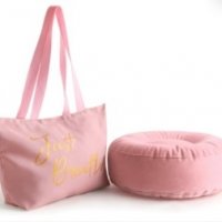 Розова Плажна чанта и надуваема табуретка, снимка 1 - Чанти - 39746205