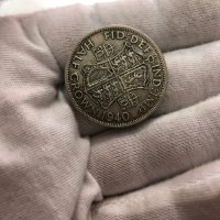 Сребърна монета обединено кралство ½ крона, 1940 г, снимка 14 - Нумизматика и бонистика - 40503584