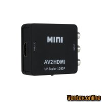 HDMI към RCA/AV 3 чинча адаптер FULL HD чинчове конвертор + Гаранция, снимка 9 - Кабели и адаптери - 40979449