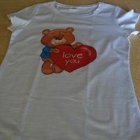 Нова Дамска тениска TEDDY BEER LOVE YOU!, снимка 2 - Тениски - 34012859