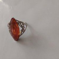 Стар РУСКИ филигранен пръстен със конячен  кехлибар , снимка 7 - Антикварни и старинни предмети - 35218427