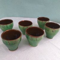 Чаши за ракия керамика 6 броя, снимка 1 - Чаши - 34027577