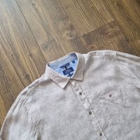 Страхотна мъжка ленена риза WILLS SPORT размер L , 100% лен , снимка 3 - Ризи - 41610607
