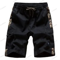 Мъжки карго къси панталони с джоб с шнур с еластична талия, 4цвята - 023, снимка 6 - Къси панталони - 40540502