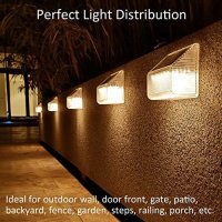 Нови 4 броя LED слънчеви светлини лампи за дворна ограда тераса парапет/Декорация, снимка 4 - Лед осветление - 41508825