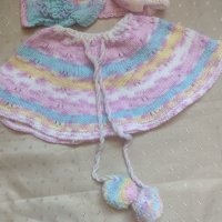 Бебешки плетен костюм пола + горно , снимка 4 - Комплекти за бебе - 41456176