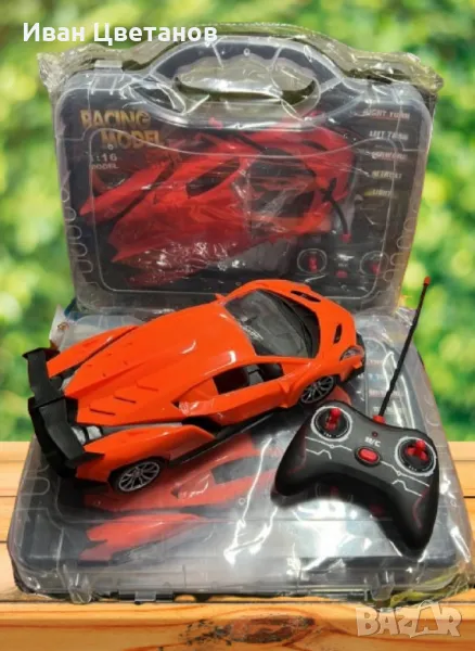 Класическа кола 1:16, с дистанционно управление, в куфар, снимка 1
