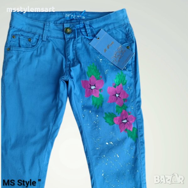 Рисуван дамски панталон , снимка 1