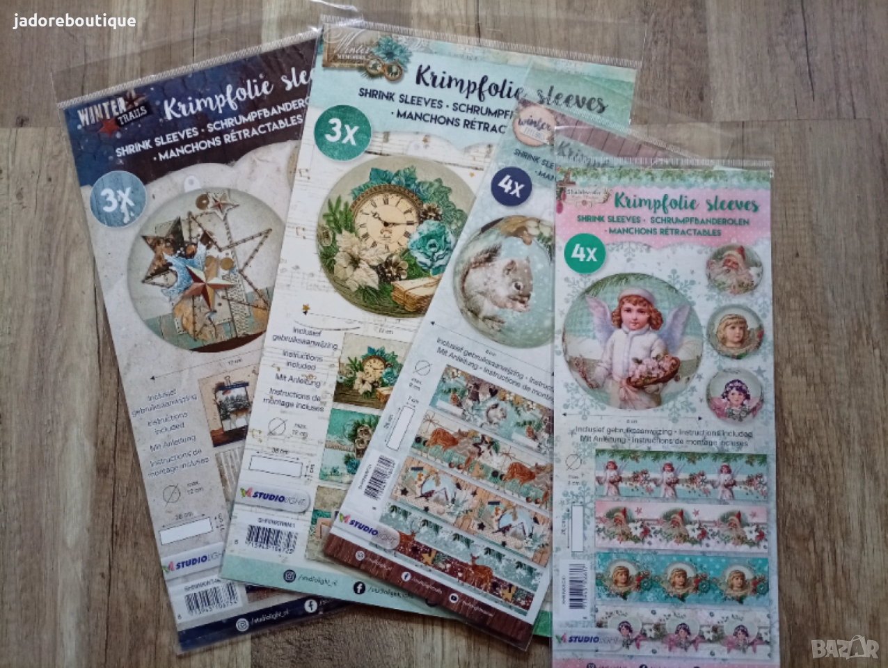 Studio Light Коледни термосвиваеми етикети (шринк ръкави) за ръчна изработка различни видове , снимка 1