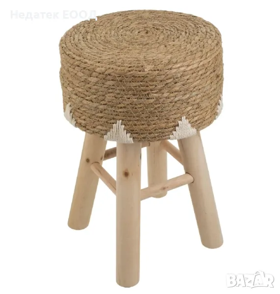 Дървена табуретка, Бежова, 30x42 см., снимка 1
