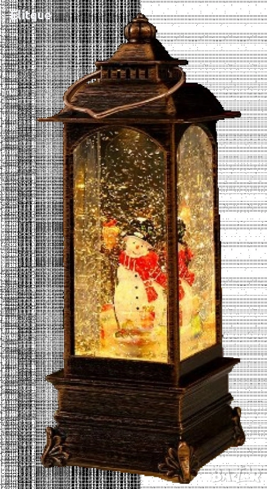 Коледна декоративна лампа със снежен човек в сребристо, снимка 1