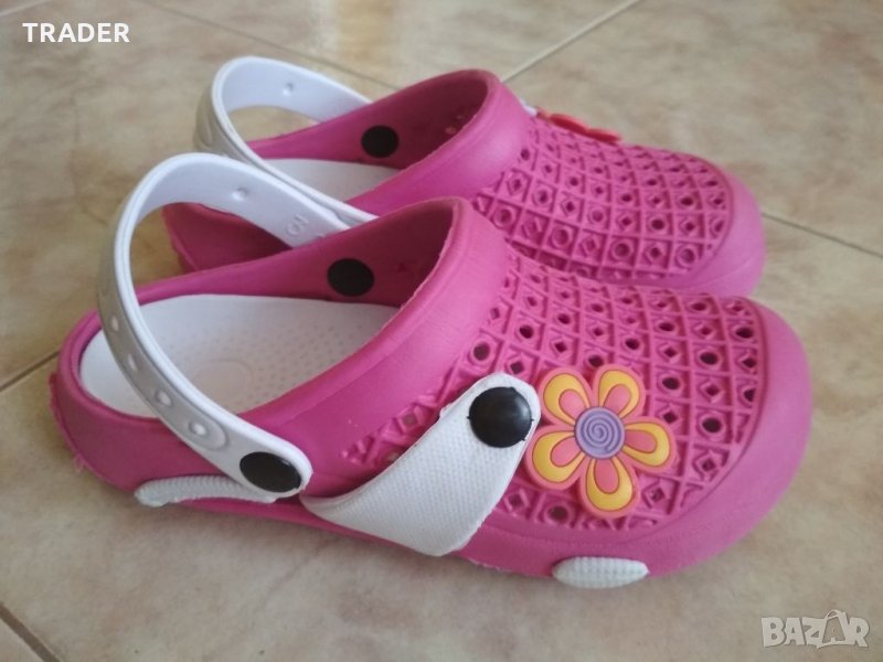 Розово бели  детски чехли джапанки тип Crocs, снимка 1