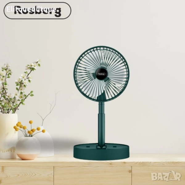 Вентилатор USB Rosberg, 4.5W, 6" , Бял/зелен, настолен, 2 ГОДИНИ ГАРАНЦИЯ, снимка 1