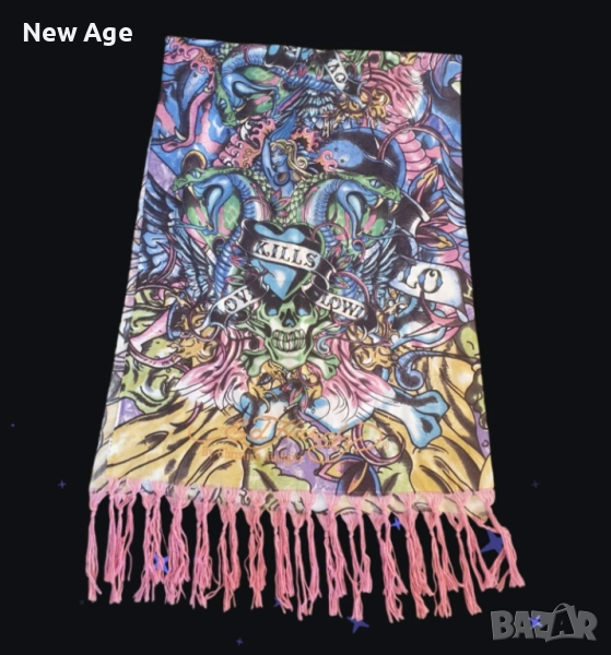 Оригинален Шал на Ed Hardy / Christian Audigier Голям, снимка 1