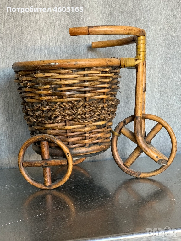  кошница за растения  от ратан велосипед, снимка 1