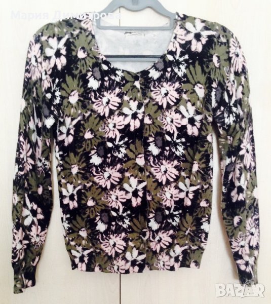 Жилетка рипс с флорални мотиви 100% памук, снимка 1