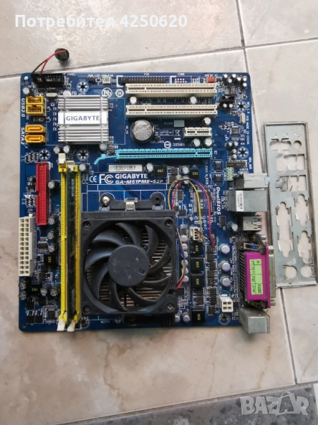  Дънна платка  GA-M61PME-S2P AMD Phenom X3 8450 RAM 2GB, снимка 1