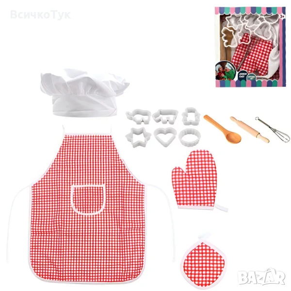 ✨Детски готварски комплект с престилка и шапка, снимка 1