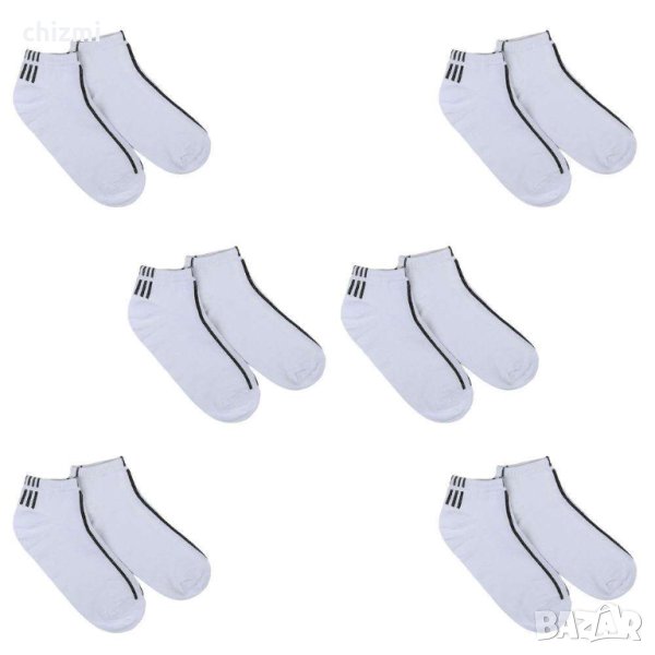 Памучни къси бели чорапи - 12 чифта, снимка 1