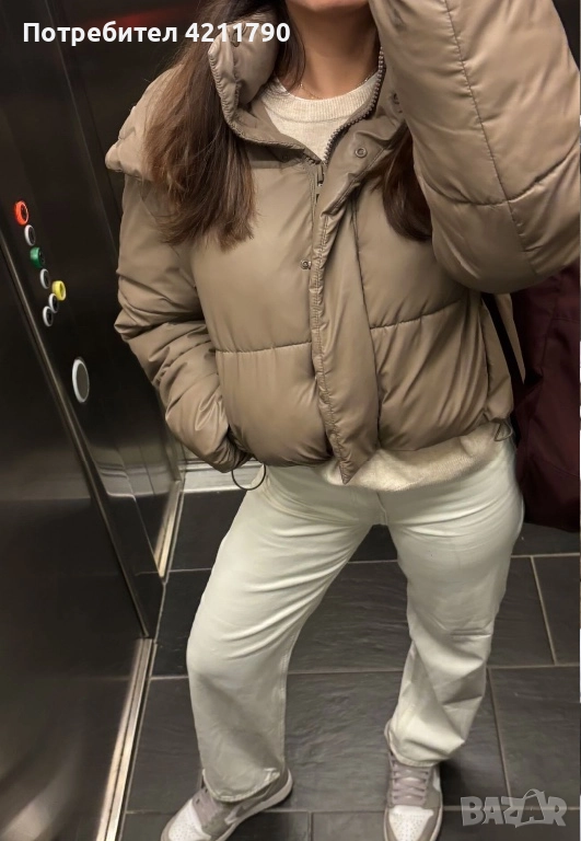 Зимно кафяво яке Zara, снимка 1