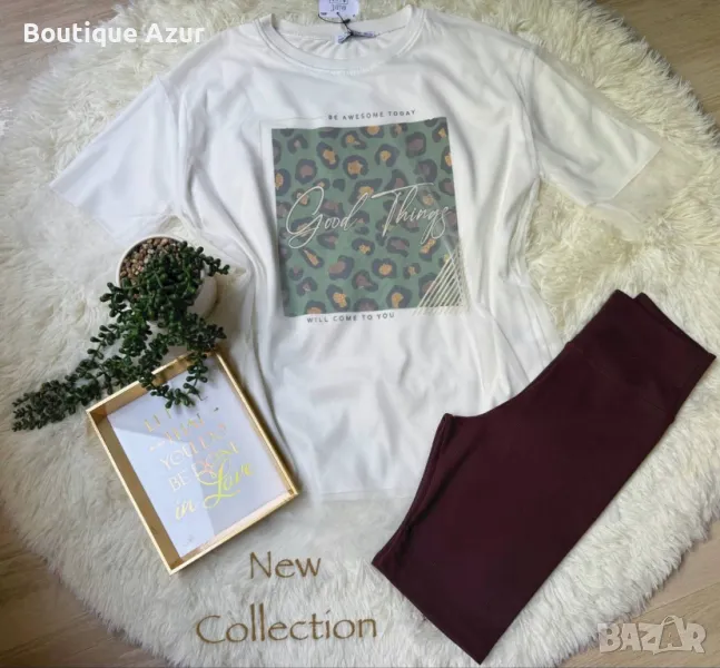 дамски комплект тениска и клин , снимка 1