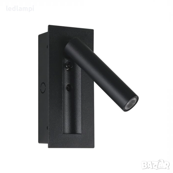 LED Аплик 2W За Вграждане Черен Топло Бяла Светлина, снимка 1
