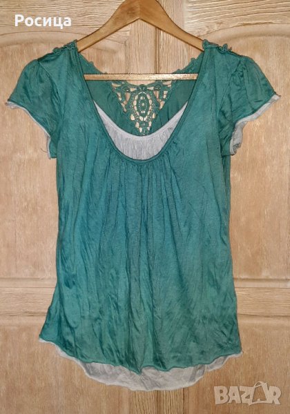 Дамски блузки M/L: синьо-зелена и светло синя, снимка 1