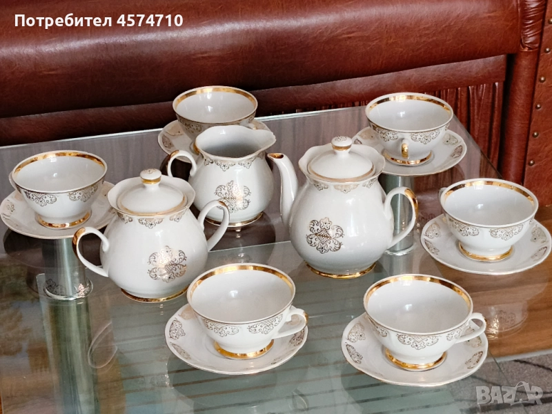 Елегантен и красив порцеланов сервиз за чай, снимка 1