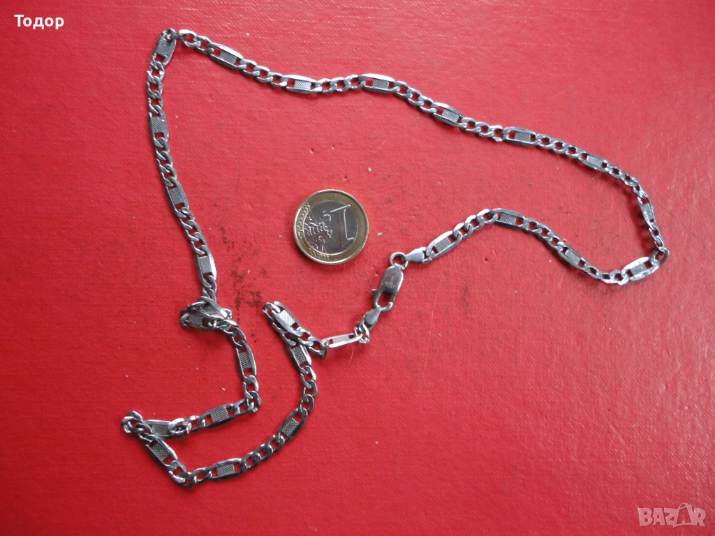 Страхотен сребърен синджир верижка 6, снимка 1
