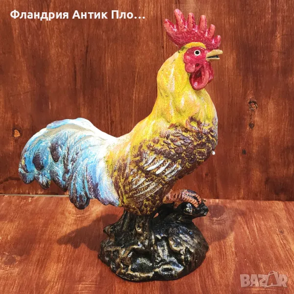 Декоративна статуетка на петел от чугун – ръчно оцветена, снимка 1