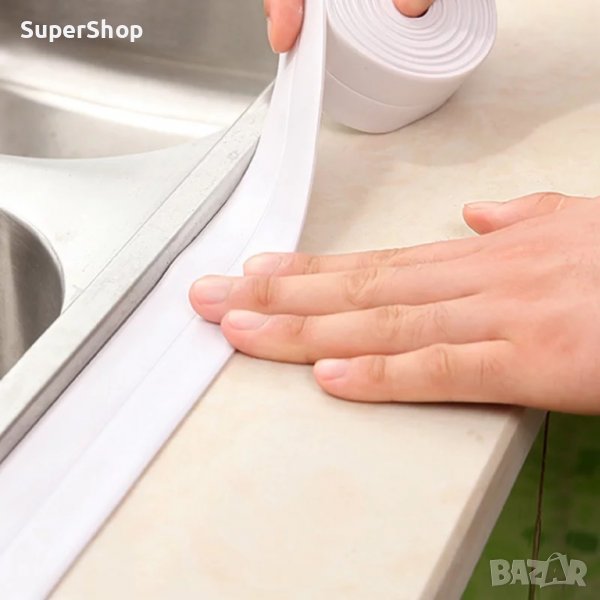 Уплътняваща водоустойчива лента, тиксо за мивки баня кухня, снимка 1