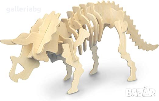 3D дървен пъзел: Динозавър Трицератопс - 3Д пъзели, снимка 1