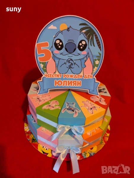 Картонена торта Стич, снимка 1
