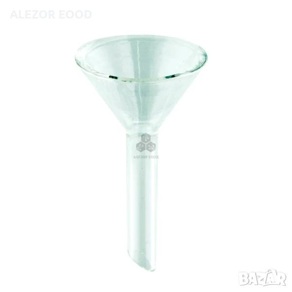 Стъклена фуния 50 мм - къс тип, боросиликатно стъкло, 4391, снимка 1