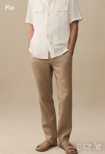 Ленен панталон Mango, снимка 1