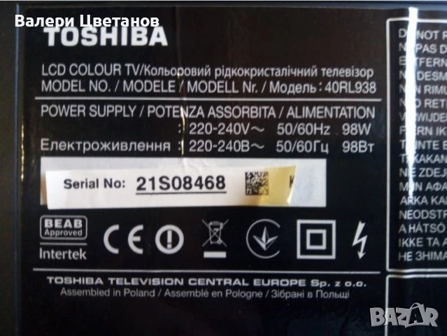 телевизор TOSHIBA 40RL938 на части, снимка 1