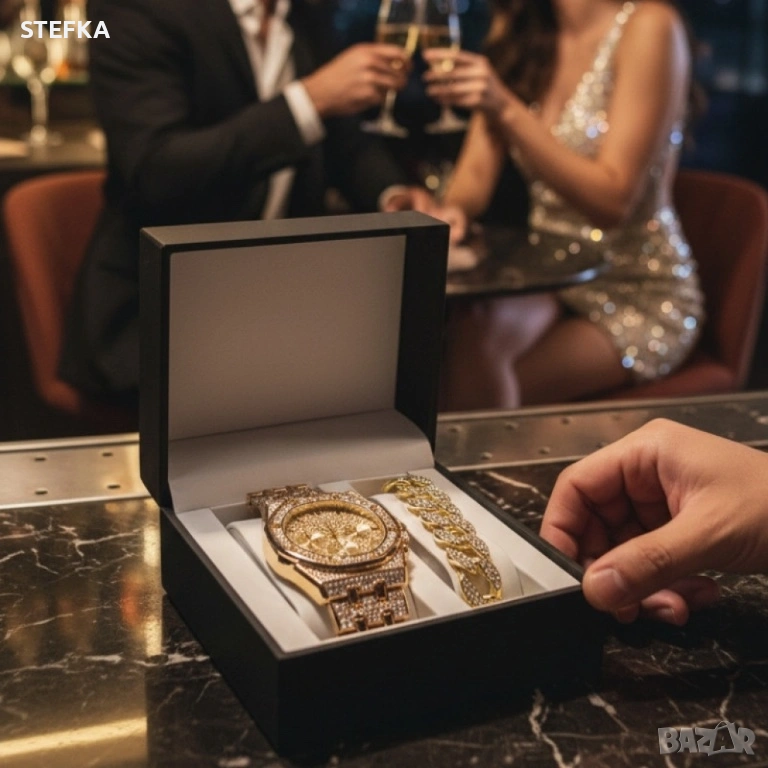 Универсален комплект часовник +гривна, снимка 1