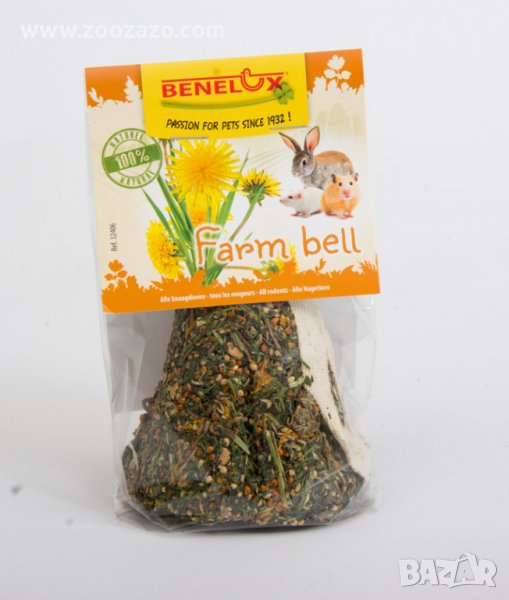 Лакомство без зърнена камбана с глухарче за Гризачи 125 гр. - Benelux Farm Bell - Модел: 32406, снимка 1