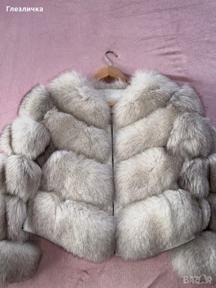 Бял кожух от лисица , нов, снимка 1