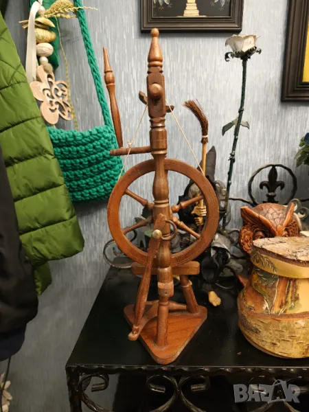 Дървено ръчно изработено вретено , снимка 1