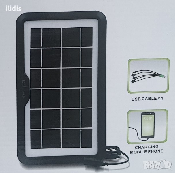 Соларни панели  от 4 до  15 вата с USB изход  и щипки за акумулатор, снимка 1