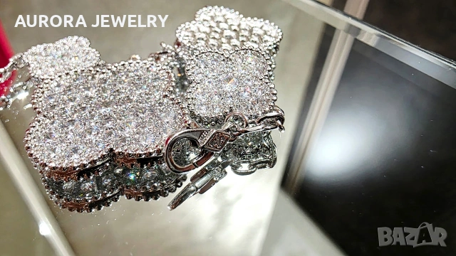 Van Cleef & Arpels VCA Silver Diamond Magic Alhambra Дамска Гривна, снимка 10 - Гривни - 53243205