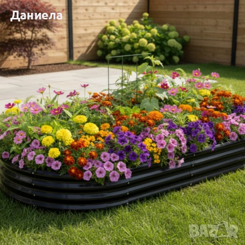 Овална леха за зеленчуци и цветя - модерна форма и здрава конструкция 240 х 120 х 30см, снимка 4 - Други - 53618311