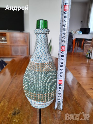 Старо плетено шише,бутилка #5, снимка 3 - Антикварни и старинни предмети - 39519453