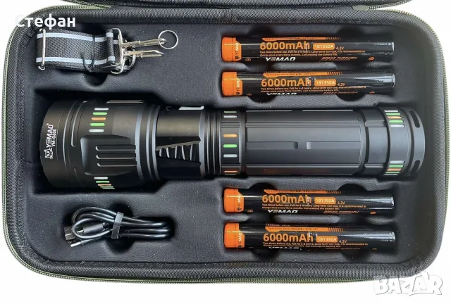 Мощен Акумулаторен LED фенер YEMAO YM-G600, Zoom, Type-C, Power Bank, куфар, снимка 2 - Къмпинг осветление - 55937572