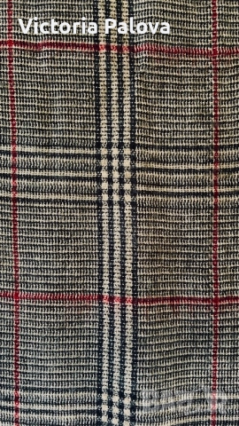 Голям кариран шал oversized с акцент в бордо, снимка 9 - Шалове - 52795972