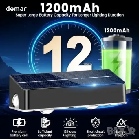 Соларно LED осветление Nibuuecer за ограда, 9 цвята, 11 режима, IP65, снимка 3 - Други стоки за дома - 56011759