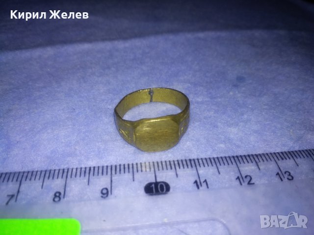 СТАРИНЕН БРОНЗОВ ОРНАМЕНТИРАН РЕТРО ПРЪСТЕН КЛАСИЧЕСКИ МОДЕЛ МАЙСТОРСКА РЪЧНА ИЗРАБОТКА 36601, снимка 2 - Антикварни и старинни предмети - 39722676